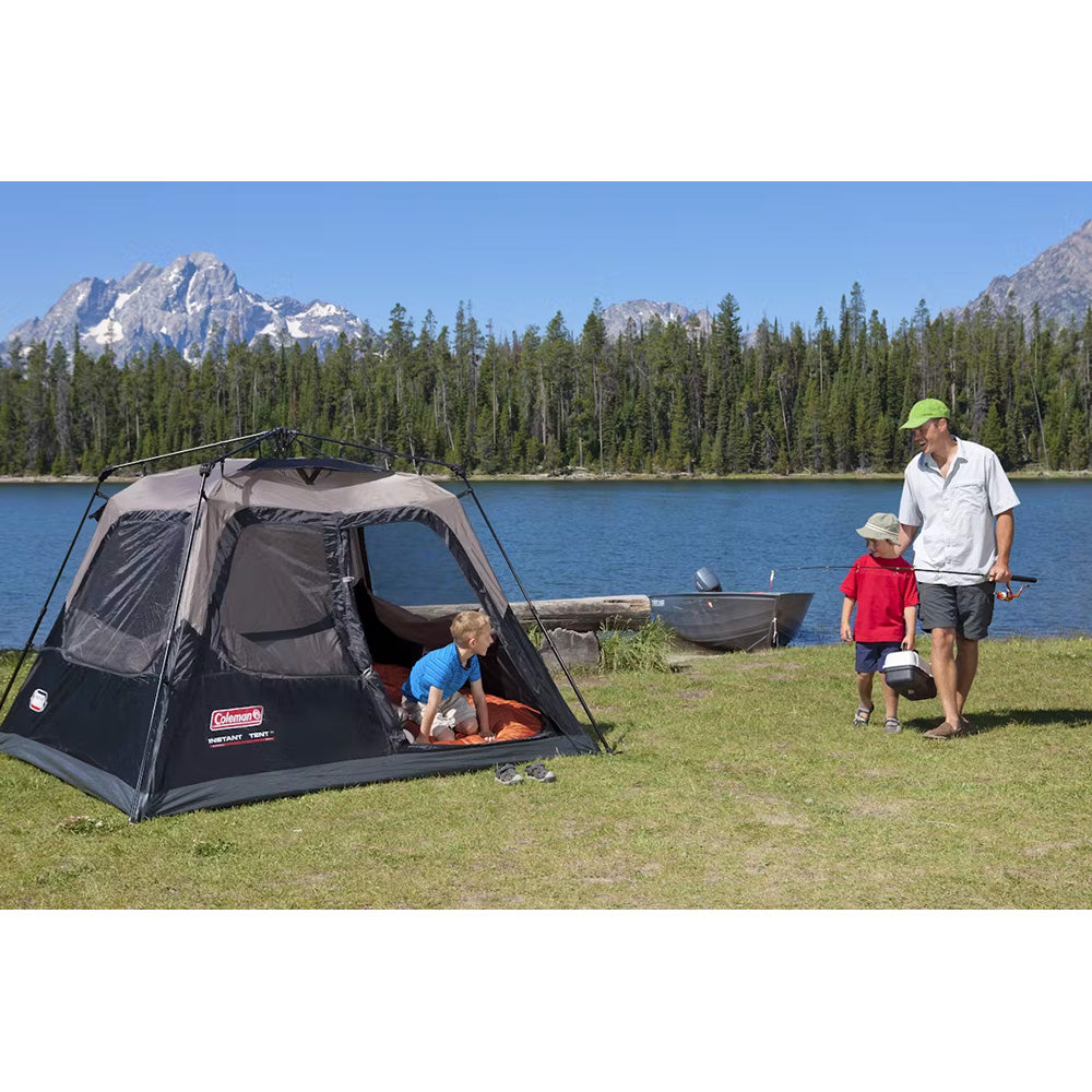 4 person cabin tents Coleman 4Person Cabin Camping Tent wInstant Setup Black 2206916 – Graham Ventures